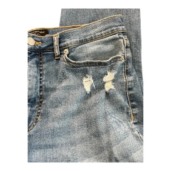 EUC Banana Republic high rise skinny distressed blue jeans | size 12 - Picture 3 of 10